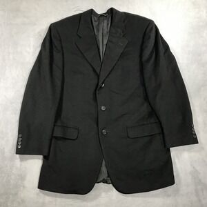 Corneliani Italy Blazer Black Virgin Wool Cashmere Mens Size 50 US 40R Business